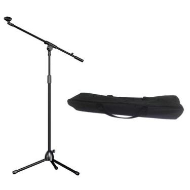 Imagem de Pedestal Suporte Tripé Girafa P/Microfone C/Bag E Cachimbo - Aj Som Ac