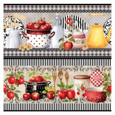 Imagem de Tricoline Digital Barrado Apples 100% Algodão