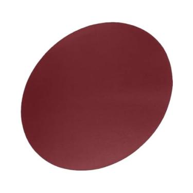 Imagem de Kit Jogo Americano Couro Redondo Retangular Orgânico Mesa Posta Jantar Porta Copos Porta Guardanapo 30cm, 38cm, 45m para Jantar e Churrasco Brasileiro(Redondo - Vinho,4)