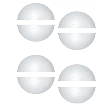 Imagem de 12 peças meias bolas de isopor de 7,6 cm, bolas de espuma redondas brancas sólidas para artesanato, hemisférios de espuma de artesanato DIY suaves para construção de modelos, decorações de férias e