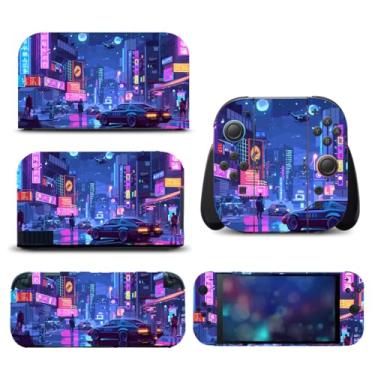 Imagem de Adesivo de vinil protetor de película completa para Switch 2 para capa NS2 (Neon City)