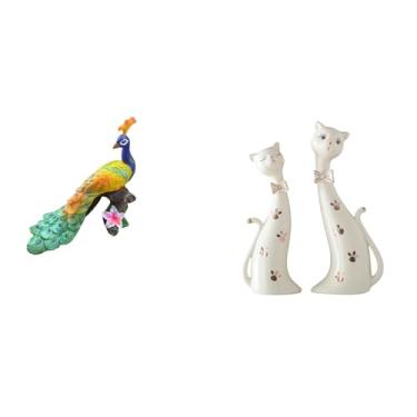 Imagem de Whtkoph Escultura de Gato, Figura Decorativa, Ornamento de Jardim, Artesanato, Estátua, Ornamento para Decoração de Casa, Pátio, Animal, Presente de Casamento