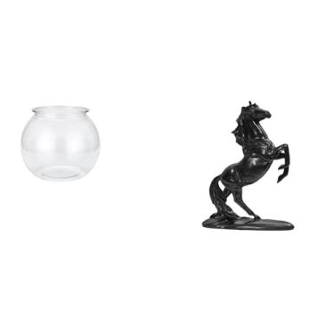 Imagem de Whtkoph Vaso Decorativo Transparente para Aquário, Pequeno, com Estatueta de Cavalo, para Decoração de Mesa, Escritório, Casa, Quarto E Plantas.