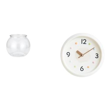Imagem de Whtkoph Aquário Pequeno E Transparente, Relógio de Parede Moderno, Aquário para Peixes Pequenos, Pequeno Ornamento Redondo, Vaso para Aquário, Decoração de Me