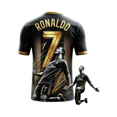 Imagem de Camiseta Esportiva Masculina Respirável Cristiano Ronaldo Estampa 3D V