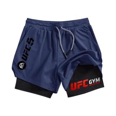 Imagem de Shorts Esportivos Masculinos 2 Em 1 De Secagem Rápida Para Academia E 