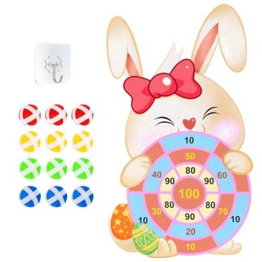 Imagem de Aviski Conjunto De Jogos De Tabuleiro De Dardos Com Tema De Páscoa, Jogos De Tabuleiro Para Festa De Coelho Com 12 Bolas De Palito, Jogos Ao Ar Livre De Páscoa Para Meninos, Meninas, Adolescentes E