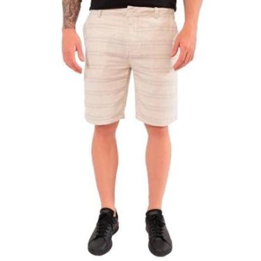 Imagem de Bermuda Calvin Klein Jeans Masculina Sarja Chino Duo Stripes Off-White-Masculino
