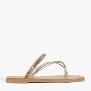 Imagem de Sandália Rasteira Schutz Tiras Pedraria Original-Feminino