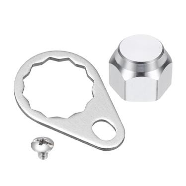 Imagem de YELARXI Tampas de porca de parafuso de molinete de pesca, peças de reposição de porca de placa de travamento do puxador esquerdo M7 - Adequado para (acessórios de bricolagem/pesca/reparo), prata