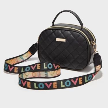 Imagem de Pequena bolsa tiracolo para celular feminina mini bolsa transversal, Preto, Tendência