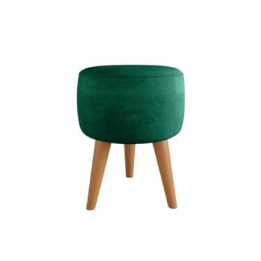 Imagem de Puff Redondo Apoio Os Pés Banqueta Decorativa(SUEDE VERDE)