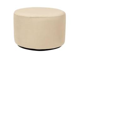 Imagem de Puff Banquinho Decorativo Redondo(Suede-Areia)