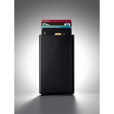 Imagem de Carteira fina de metal de alumínio com bloqueio de RFID, protetor de cartão de crédito para homens e mulheres, bolso frontal