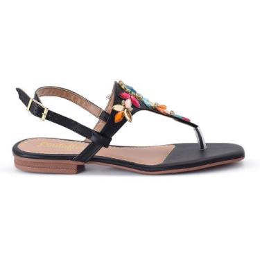 Imagem de Sandália Feminina Rasteirinha com pedraria tendência primavera verão r