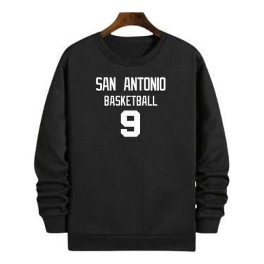 Imagem de Blusa Moletom Gola Basquete San Antonio Basketball Número 9 - Loja Cli