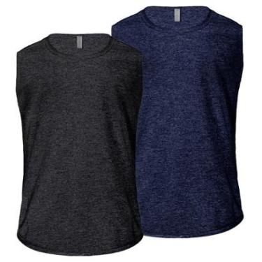 Imagem de Kit 2 Camisetas Regata Machão Dry Plus Size Academia Masculina Fitness-Masculino