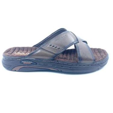 Imagem de Chinelo Pegada Masculino Couro Marrom 134502-Masculino