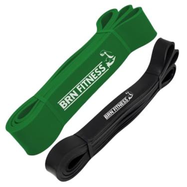 Imagem de Kit Faixas Elásticas Extra Pesada + Moderada BRN FITNESS Treino em Casa Academia Fisioterapia Resistencia Muscular Força Kit Treino Acessório Fitness