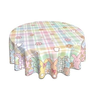 Imagem de Xumuyin Toalha de mesa de trevo redonda Peeps 152 x 152 cm, impermeável, limpa