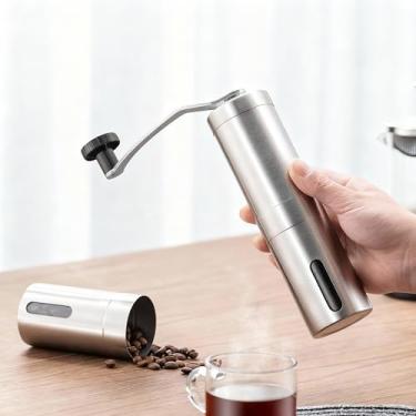 Imagem de Moedor de café manual de aço inoxidável elegante design de manivela para fabricação elegante em casa