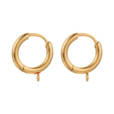 Imagem de Ganchos De Brinco Banhados a Ouro 10pcs Fios De Aço Inoxidável Em Form