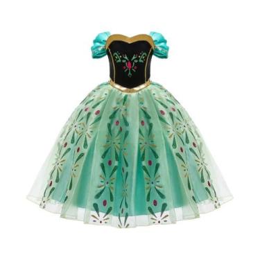 Imagem de Fantasia De Princesa Anna Para Crianças, Vestido De Cosplay Com Impres