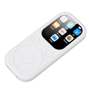 Imagem de Zopsc 128GB MP3 Player Com Bluetooth 5.4 Music Player Portátil Embutido HiFi Speaker Voice Recorder 2.01in E-book, Branco (16g pequeno cartão de memória)