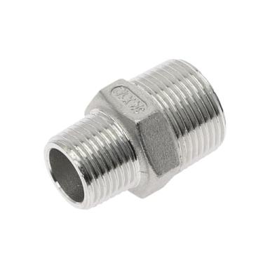 Imagem de Conector de encaixe de tubo de aço inoxidável Hex Nipple Union SS304 Óleo de água 1/20.3 cm 3/20.3 cm 1/5.1 cm 2.5 cm 1-1/5.1 cm rosca macho para macho WWECCQIJ (DN8 para DN6)