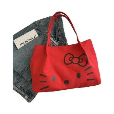Imagem de Bolsa Tote Grande De Lona Sanrio Hello Kitty Para Mulheres, Bolsa De O