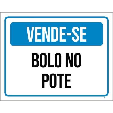 Imagem de Kit 3 Placas Vende-Se Bolo Caseiro No Pote