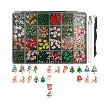 Imagem de Decorações De Unhas Em Resina Kawaii De Natal: Papai Noel, Boneco De N