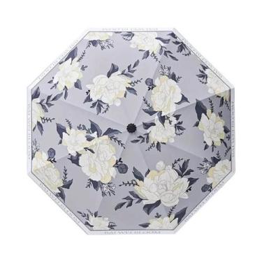 Imagem de Guarda-chuva Dobrável Com Estampa De Flores Românticas, Proteção UV UP