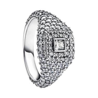 Imagem de Anel Feminino De Prata Esterlina 925 Com Mini Snoopy, Diamante Rosa De