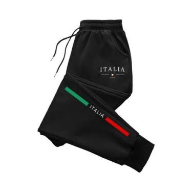 Imagem de Calças Jogger Casuais Masculinas De Alta Qualidade Com Estampa Italian