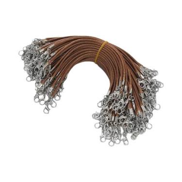 Imagem de Cordão Trançado De Couro PU De 2mm Com Fecho De Lagosta Em Liga De Alu