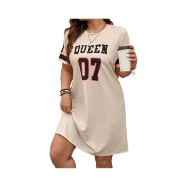 Imagem de Vestido Casual Esportivo Estampado plus Size Para Mulheres Com Padrão 