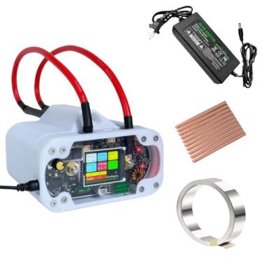 Imagem de Máquina de solda ponto de super capacitor duplo de alta potência 15600W 2600A 6V para bateria 18650 21700 32140 0,1-0,4 mm, ferramenta de reparo de bateria de lítio ajustável DIY com fonte de