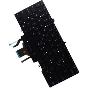 Imagem de Deal4GO Teclado retroiluminado de ponto duplo com botão de mouse 7D2R0 K0GVM Substituição para Dell Latitude 5400 5401 5410 5411 84 teclas
