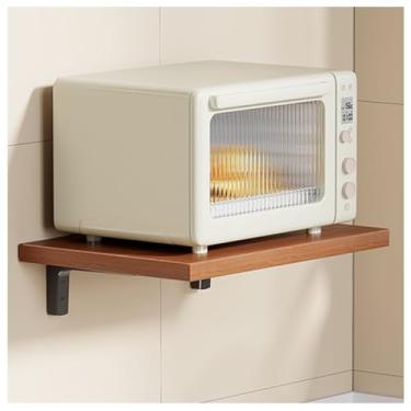Imagem de Prateleira de forno de micro-ondas para montagem na parede - Rack de armazenamento comercial para panelas, frigideiras e especiarias - Organizador de cozinha e suporte de forno elétrico para soluções