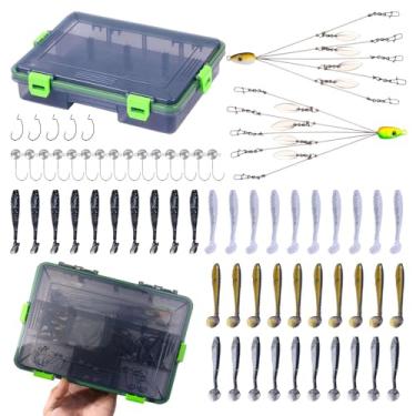 Imagem de Kit de isca de , kit de equipamento de de truta - com caixa de armazenamento, revestimento reflexivo, acessórios de equipamento de à prova d'água para cais de surfe no do rio