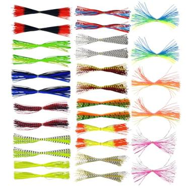 Imagem de Saias de silicone, iscas de silicone que trocam saias – 30 pacotes de iscas realistas macias para água doce, água salgada, robalo, truta, peixe-gato, , rio, lago, lagoa, com mosca