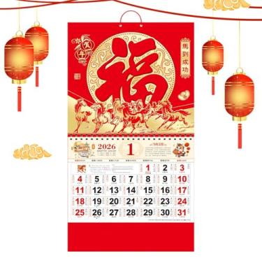 Imagem de Calendário Year of the Horse - Agenda de gerenciamento de horários | Calendário mensal montado na parede - para dormitório, sala de estar, sala de aula, sala de jantar, quarto, estudantes