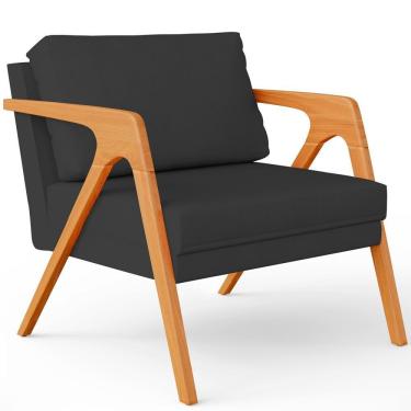 Imagem de Poltrona Pietra Com Estrutura De Madeira Preto