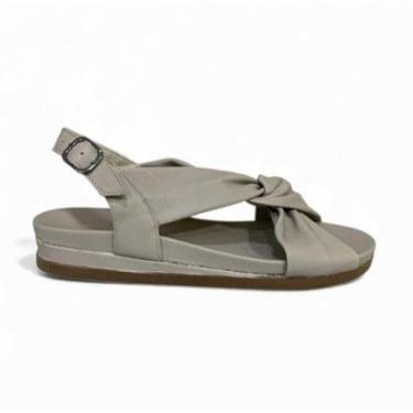 Imagem de Sandália Feminina Anabela Moscardini em Couro 528404 Off White 35-Feminino