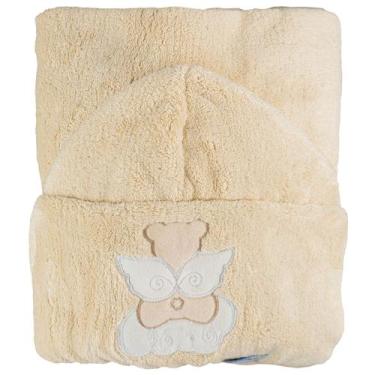 Imagem de Toalha de Banho para Bebê 70cm x 90cm Baby Joy, anjinho bege