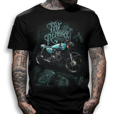 Imagem de Camiseta Preta Custom CG Cafe Reacer Honda No Remorse, M