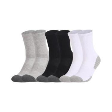 Imagem de Meias Esportivas Masculinas De Algodão Resistente, 3 Pares, Meias Anti