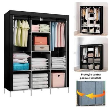 Imagem de Guarda Roupa Dobrável Organizador Cabideiro Guarda Roupa Portatil Armá