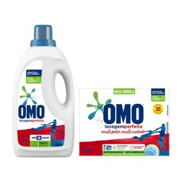 Imagem de Kit Sabão Líquido Omo Lavagem Perfeita - 3L + Sabão em Pó 1,6kg